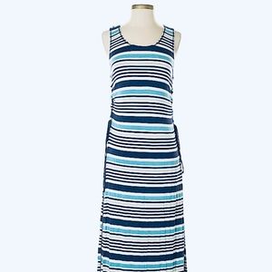 Max Studio Striped Maxi with lace up side xs